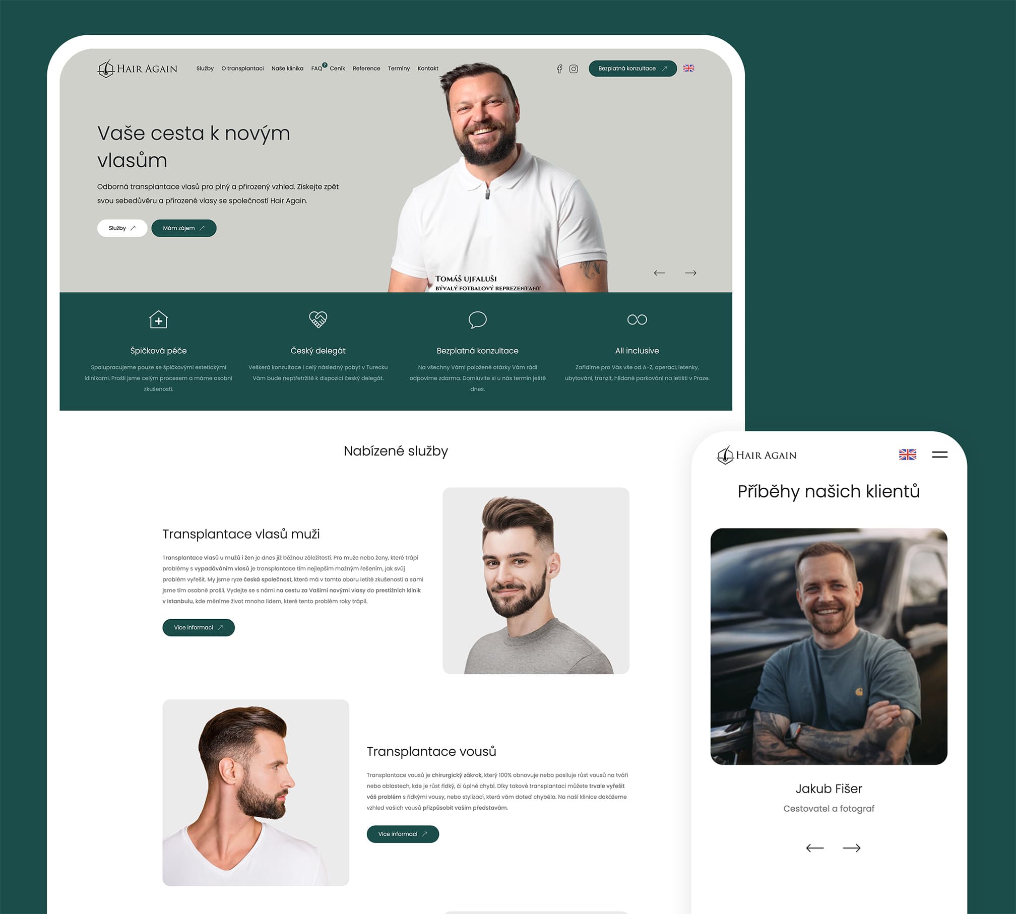 Hair Again - ukázka webu