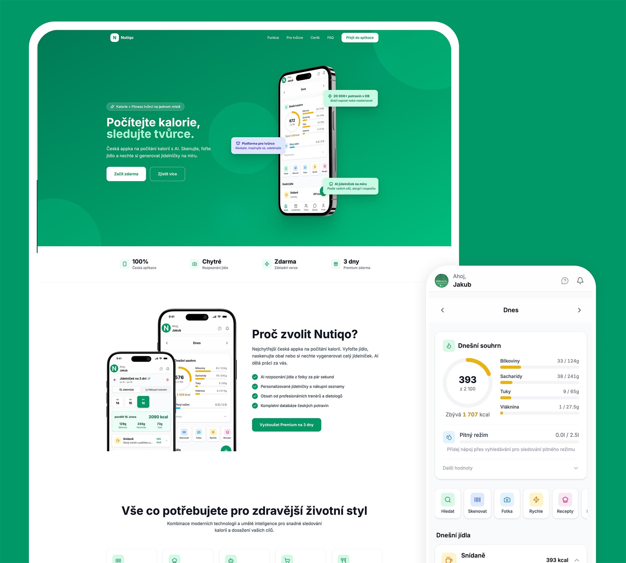 Nutiqo - ukázka webu